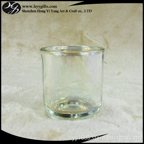 100ml multicoloured glass candle holder,thick wall and curved bottom
